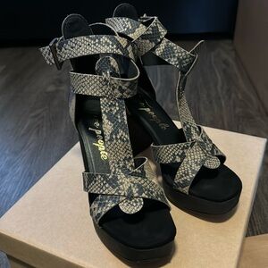 Party All Night Snakeskin Platforms